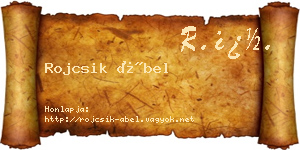 Rojcsik Ábel névjegykártya